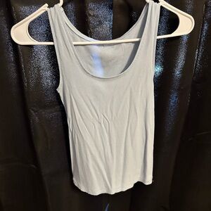Skims Light Blue Ribbed Tank Top